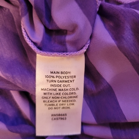 Zella Purple Striped Long Sleeve Tee Size Small - Picture 5 of 5